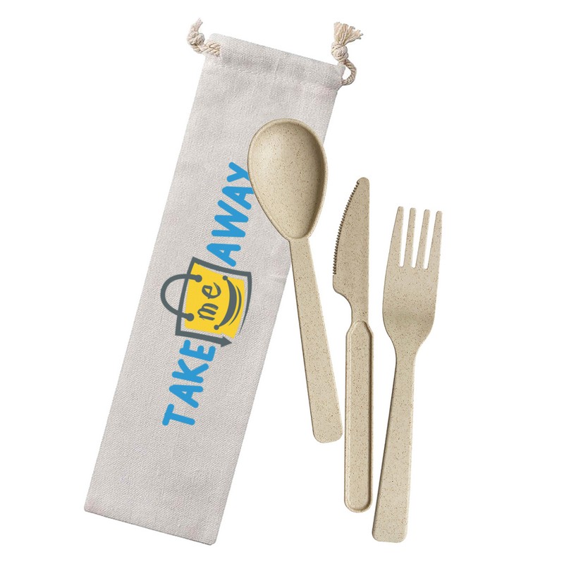 UTS002 - Wheat Straw Utensils In Bag (Factory-Direct)