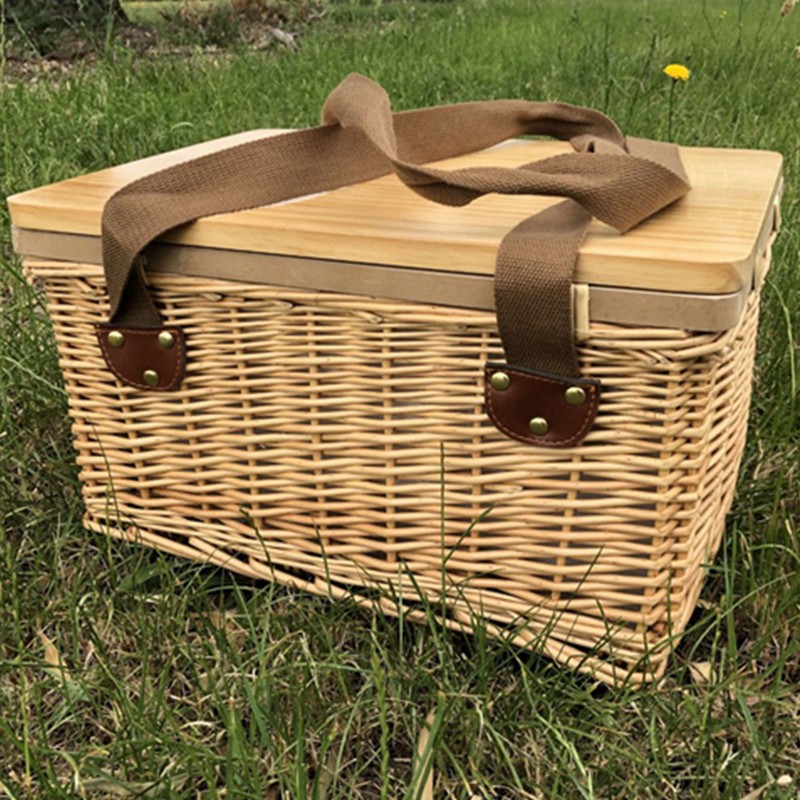 WCB002 - Gold Coast Wicker Picnic Cooler Basket(square) (Factory-Direct)