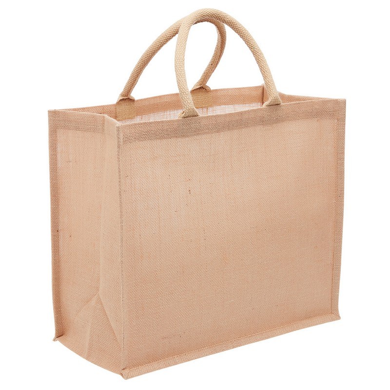 Eco Jute Tote With Wide Gusset