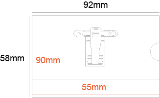 Business Card Size Rigid Badge Holder Pvc Pocket With Clip & Pin