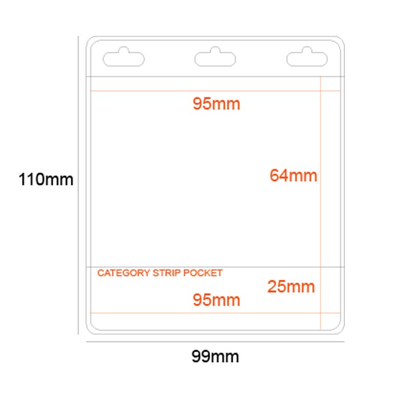 Business Card Size Name Holder Pvc Pocket With Category Strip
