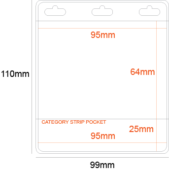 Business Card Size Name Holder Pvc Pocket With Category Strip