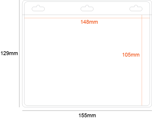 Large A6 Landscape Badge Holder With 3 Slots For Double Allig