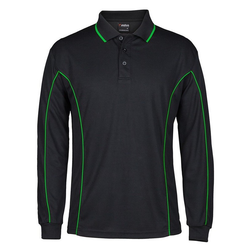 Long Sleeve Piping Polo (Multicolour)