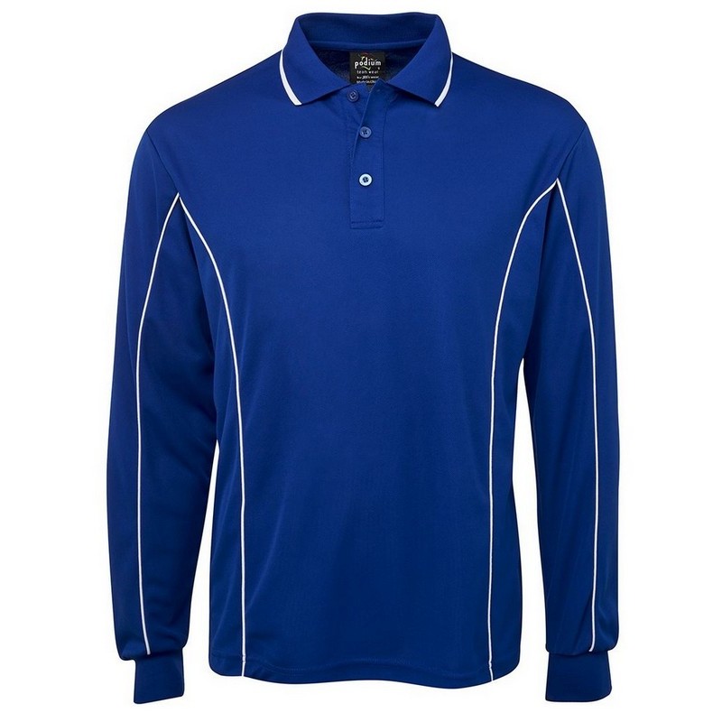 Long Sleeve Piping Polo (Multicolour)