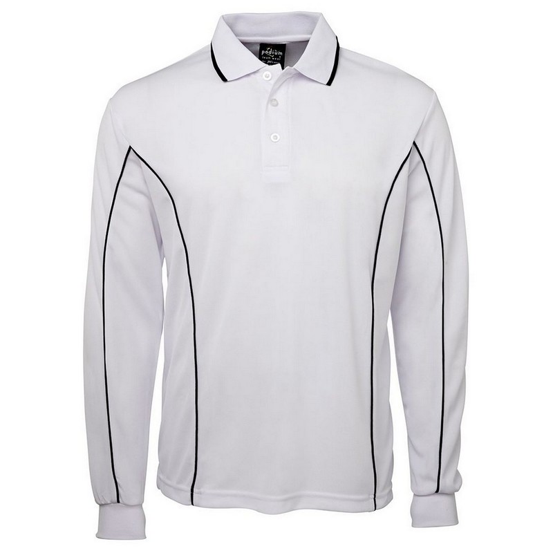 Long Sleeve Piping Polo (Multicolour)
