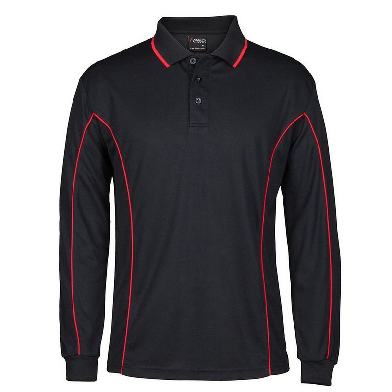 Long Sleeve Piping Polo (Multicolour)
