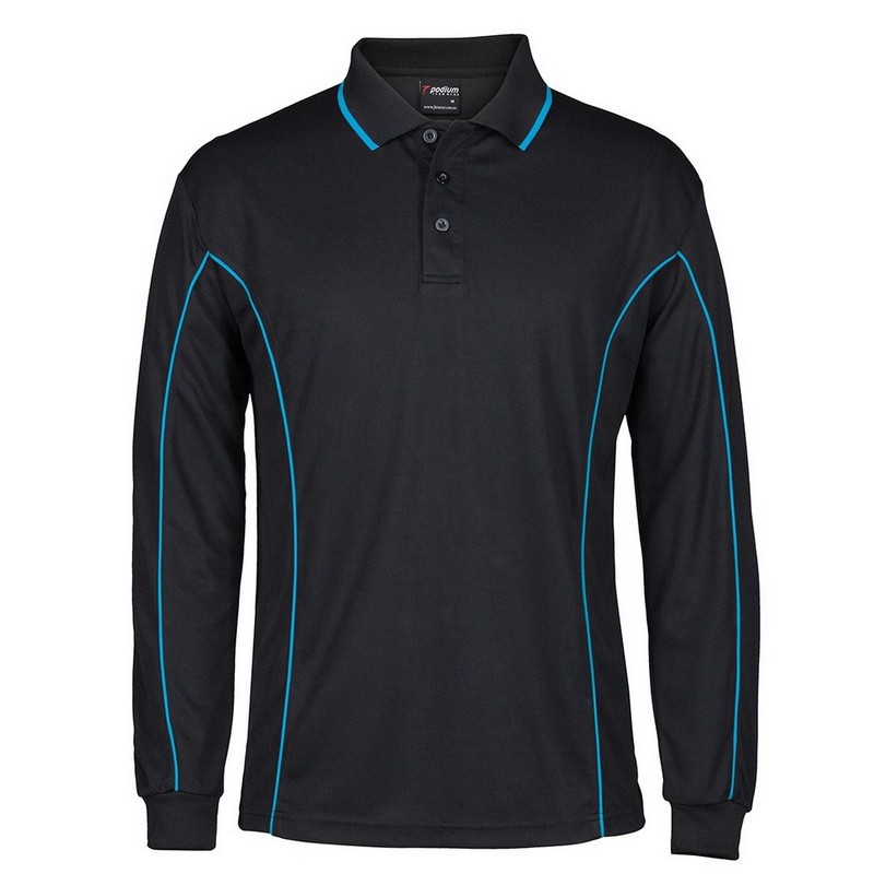 Long Sleeve Piping Polo (Multicolour)