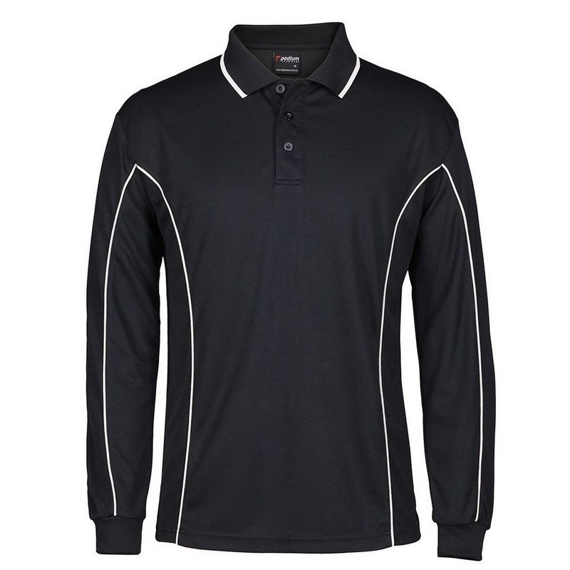 Long Sleeve Piping Polo (Multicolour)
