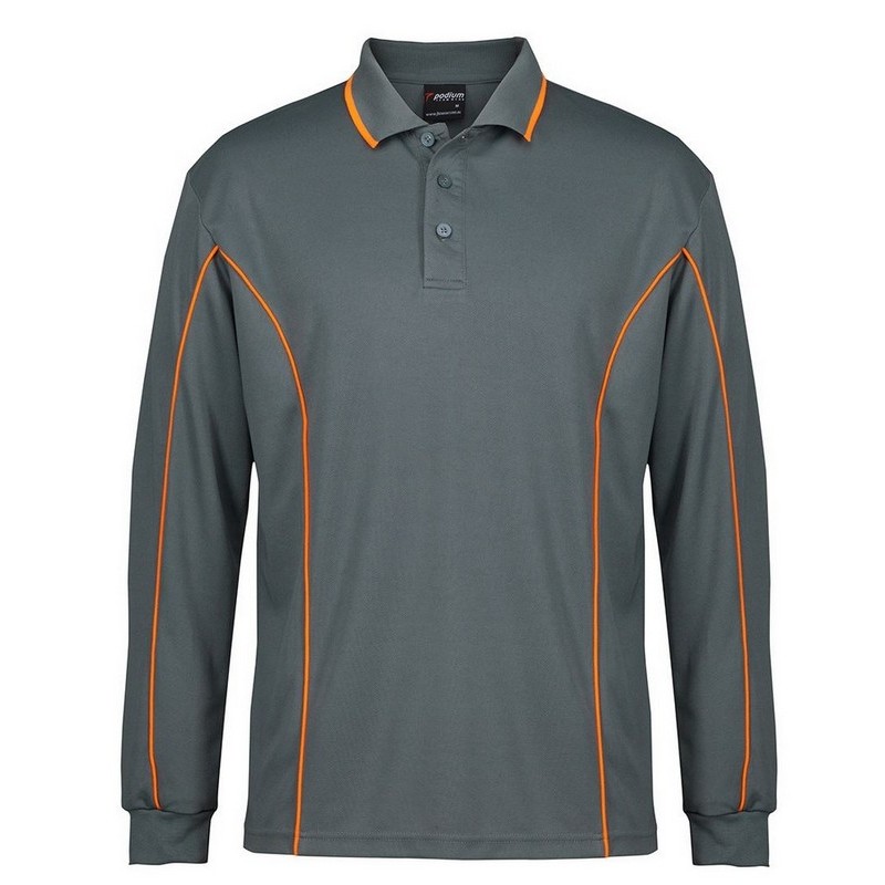 Long Sleeve Piping Polo (Multicolour)