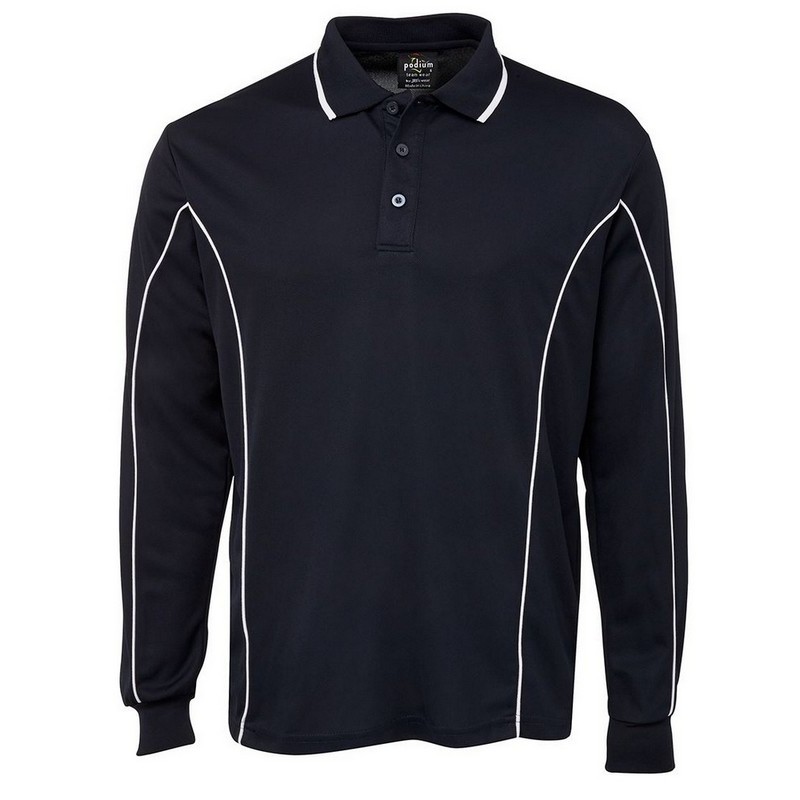 Long Sleeve Piping Polo (Multicolour)
