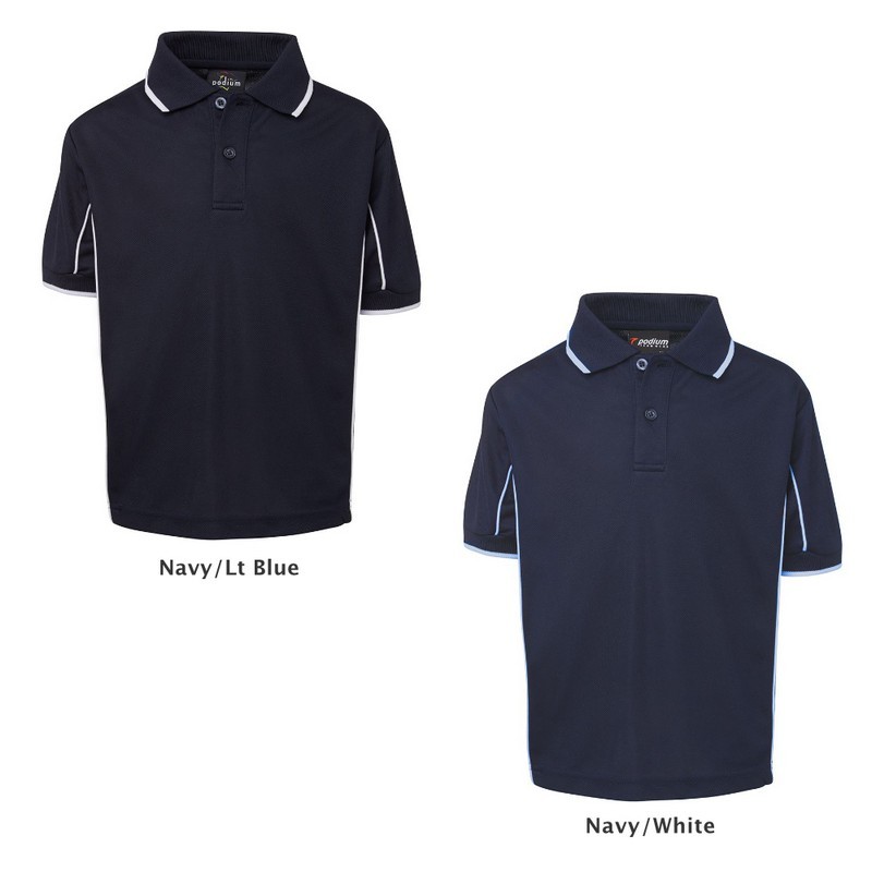Kids Short Sleeve Piping Polo
