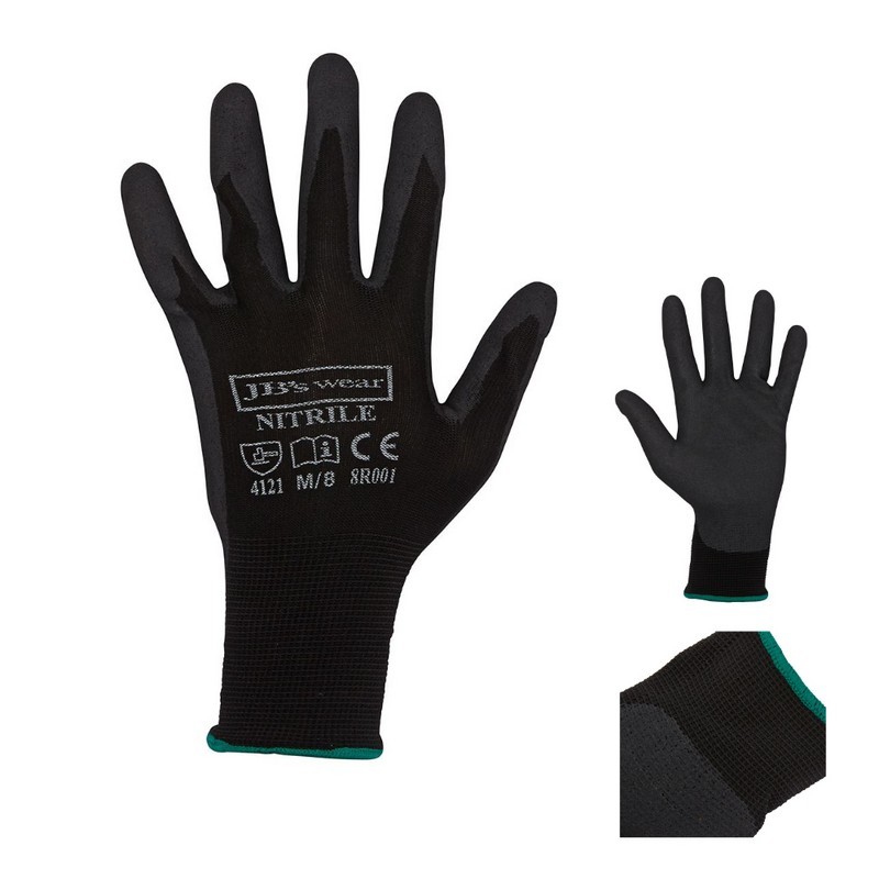 8R001 - Black Nitrile Breathable Glove