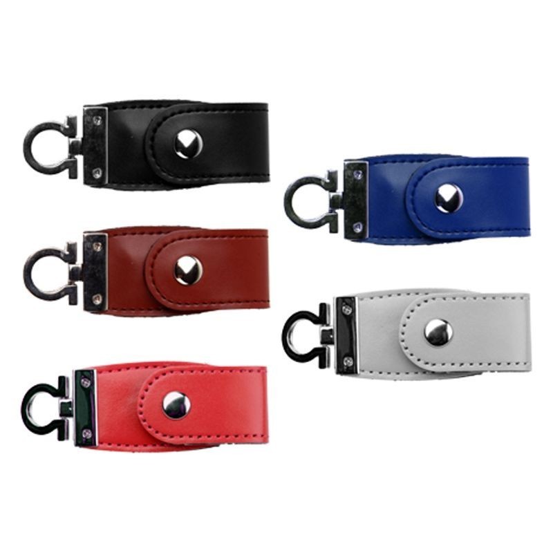 PAT302 - Leather Cover USB Flash Drive With Ring