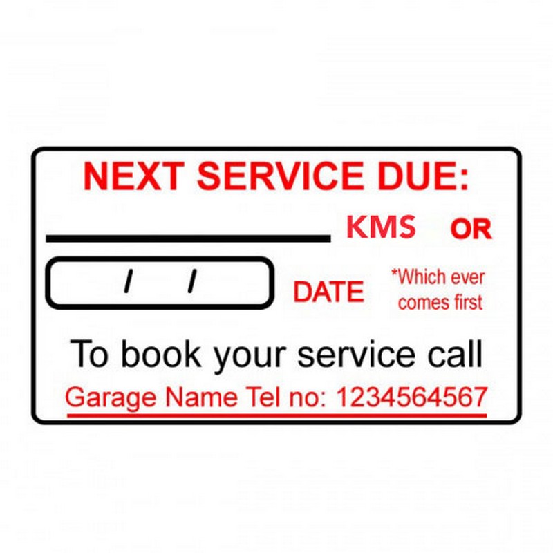 Service Sticker - Standard Sizes
