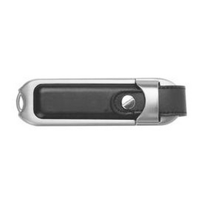 Silver Trim Leather USB Flash Drive