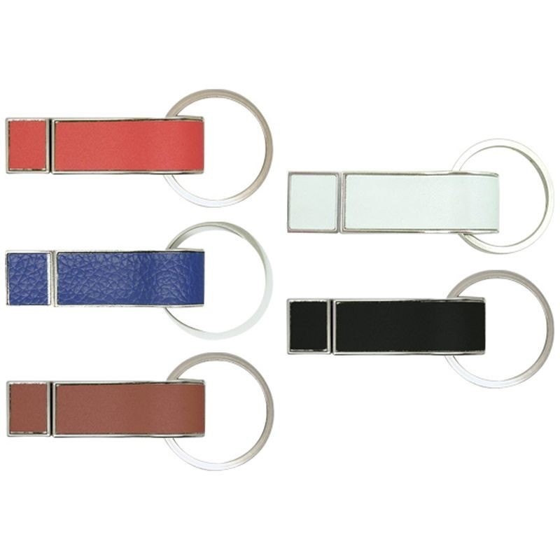 Rectangle Leather USB Flash Drive With Ring