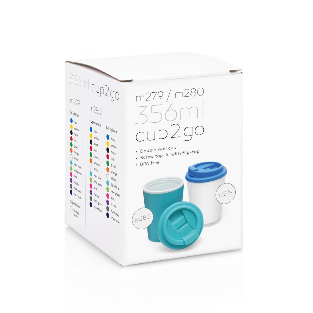 Eco Coffee Cup Plastic Double Wall Cup2Go 356ml