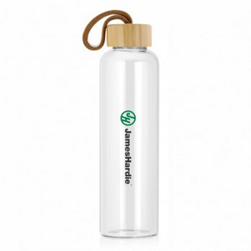 Bottle Glass 600ML - Bamboo Lid