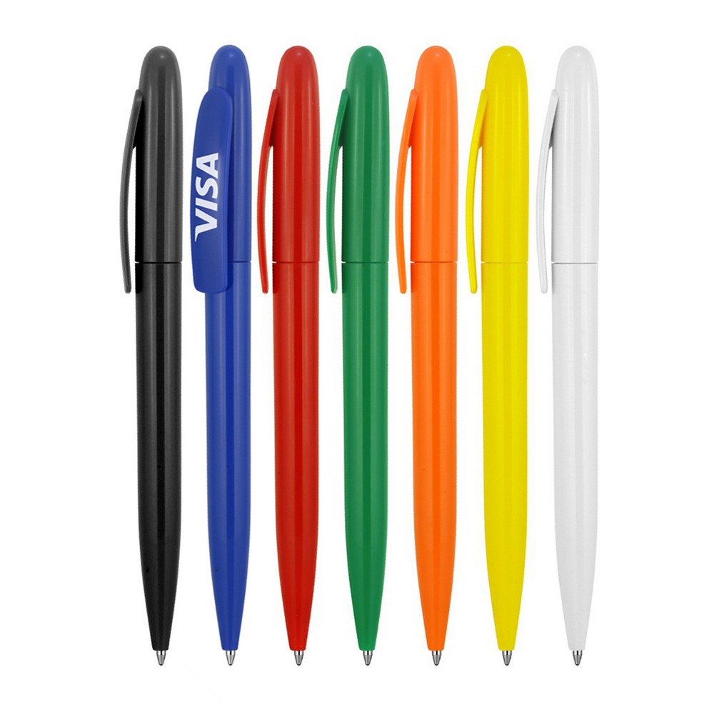 Plastic Pen Ballpoint Gloss Solid Colours Sierra