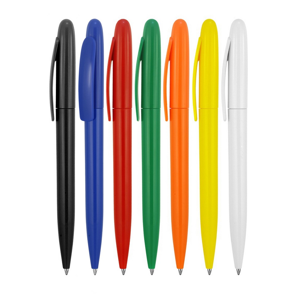 Plastic Pen Ballpoint Gloss Solid Colours Sierra