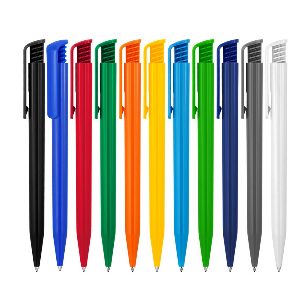 Plastic Pen Ballpoint Gloss Colours Tia