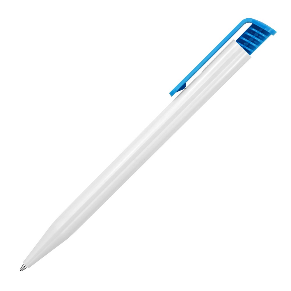 Plastic Pen Ballpoint Gloss White Tia