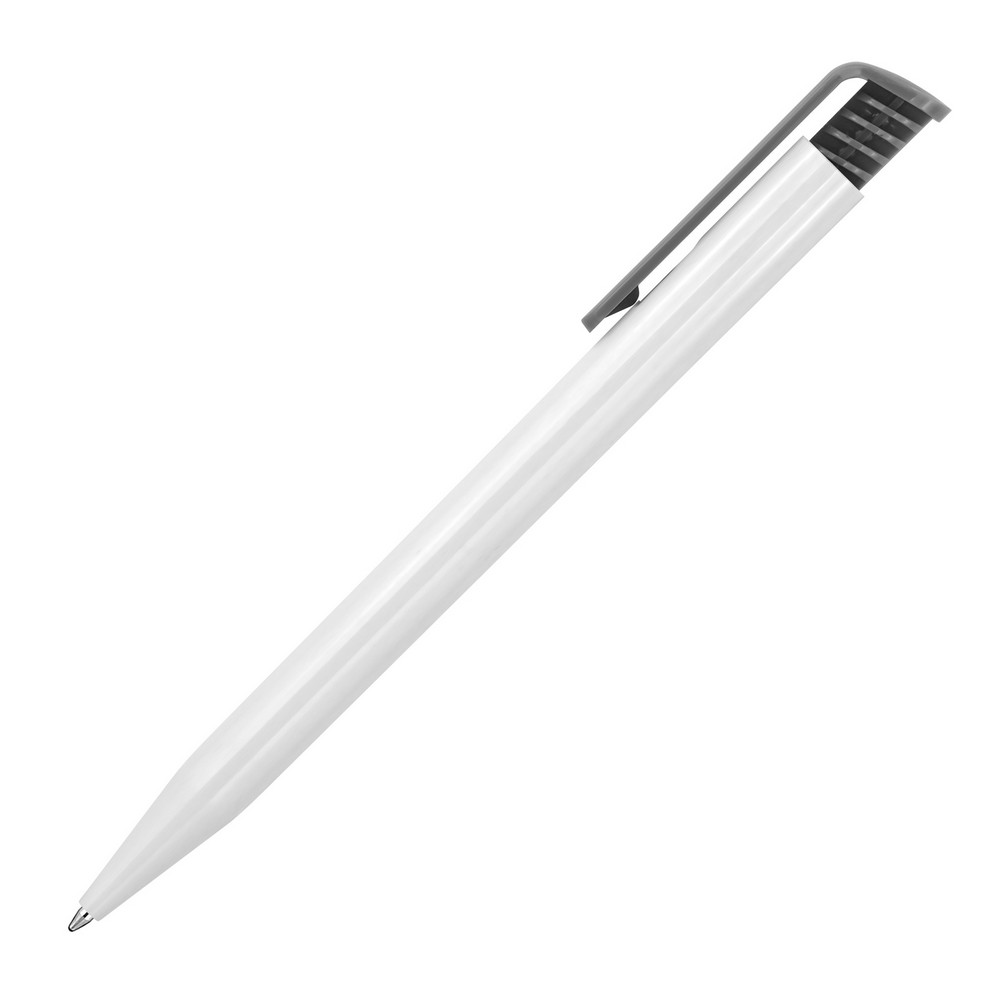 Plastic Pen Ballpoint Gloss White Tia