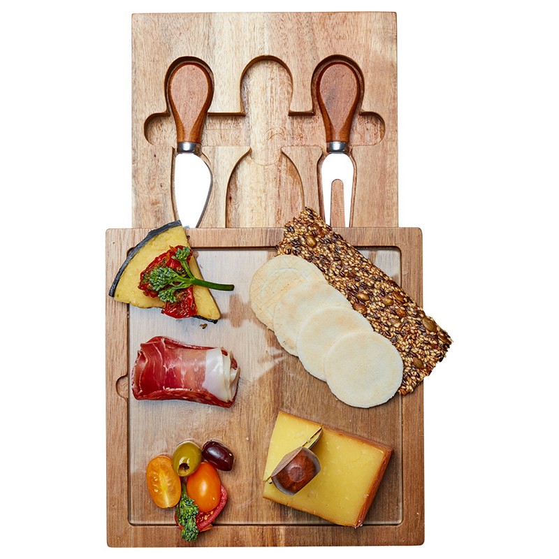 D387 - Braemar Glass Cheese Board & Knife Set