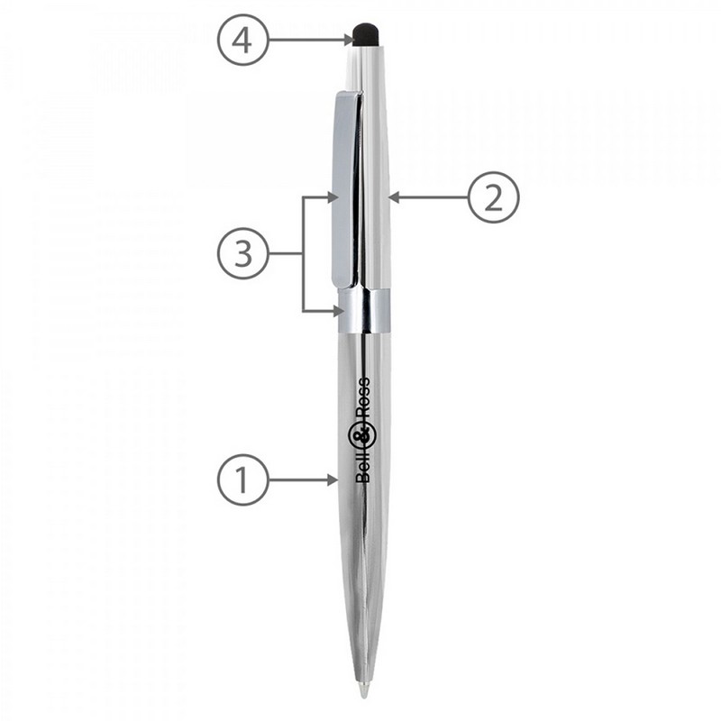 BND77S PERI STYLUS, TWIST METAL BALL PEN