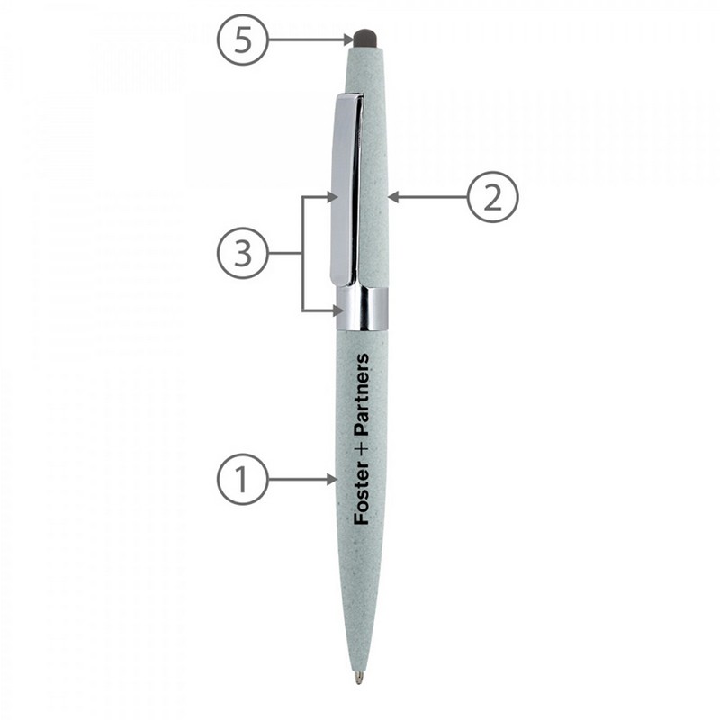 BND77S PERI STYLUS, TWIST METAL BALL PEN