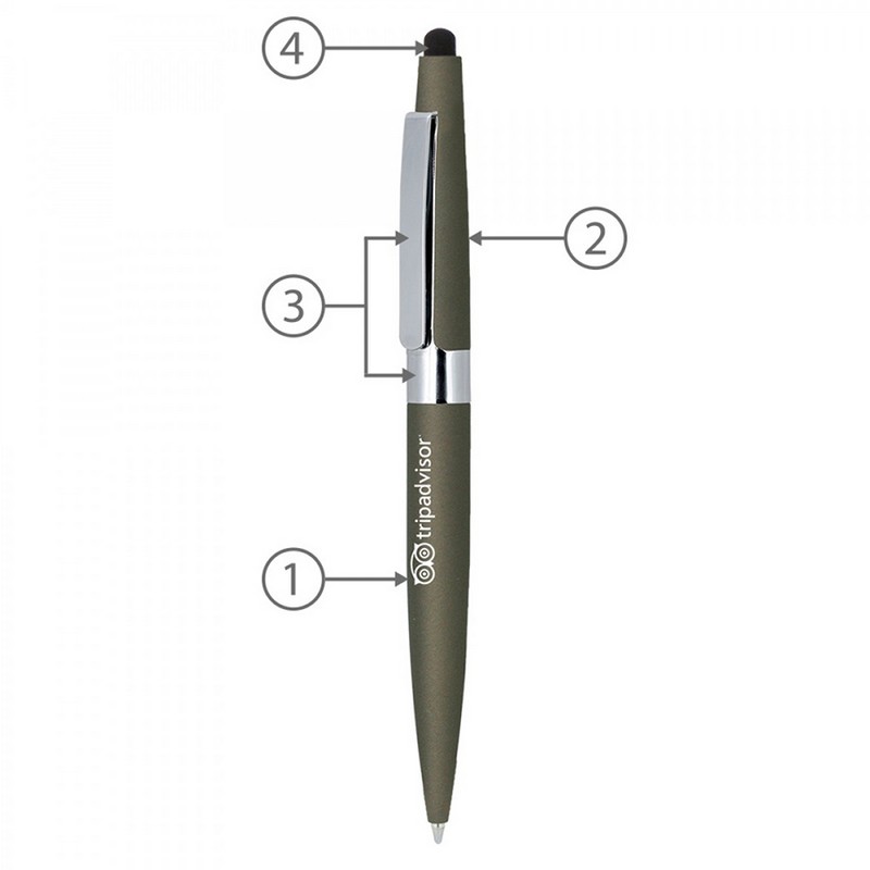 BND77S PERI STYLUS, TWIST METAL BALL PEN