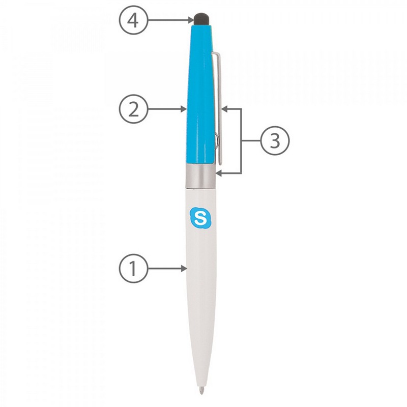 BND77S PERI STYLUS, TWIST METAL BALL PEN