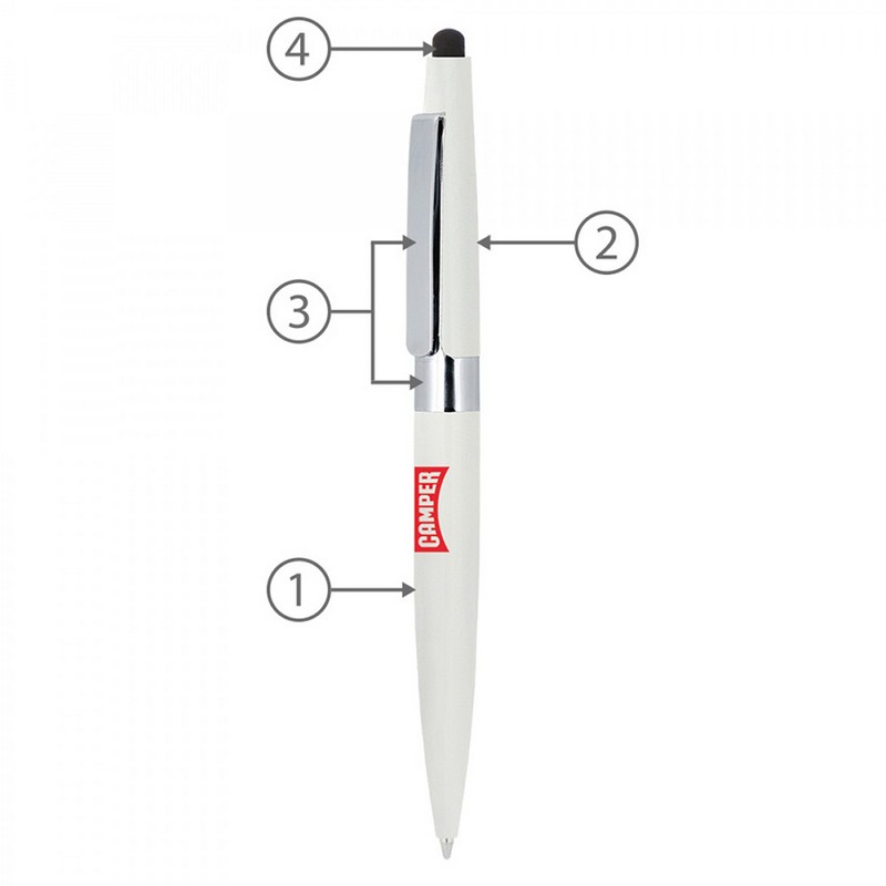 BND77S PERI STYLUS, TWIST METAL BALL PEN