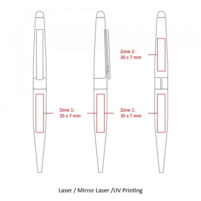 BND77S PERI STYLUS, TWIST METAL BALL PEN