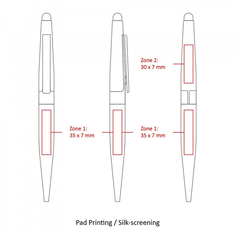 BND77S PERI STYLUS, TWIST METAL BALL PEN