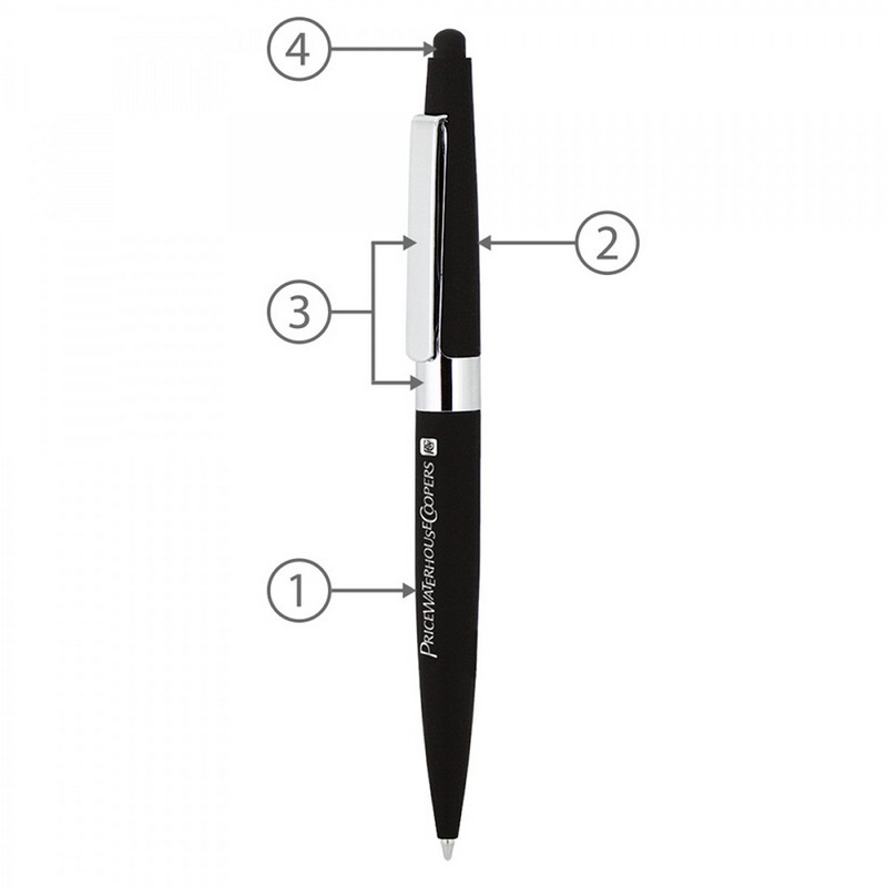 BND77S PERI STYLUS, TWIST METAL BALL PEN