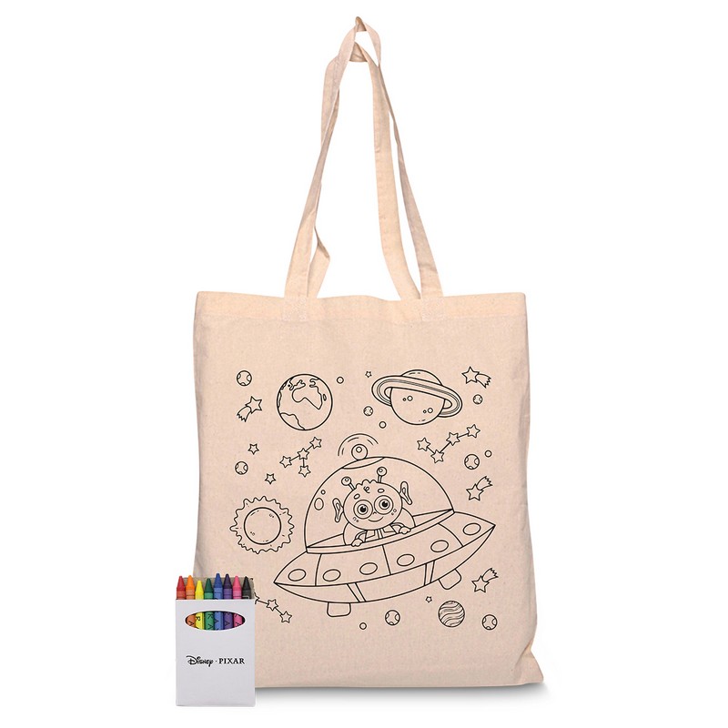 RB1018S - Squiggle Calico bag + Crayon set